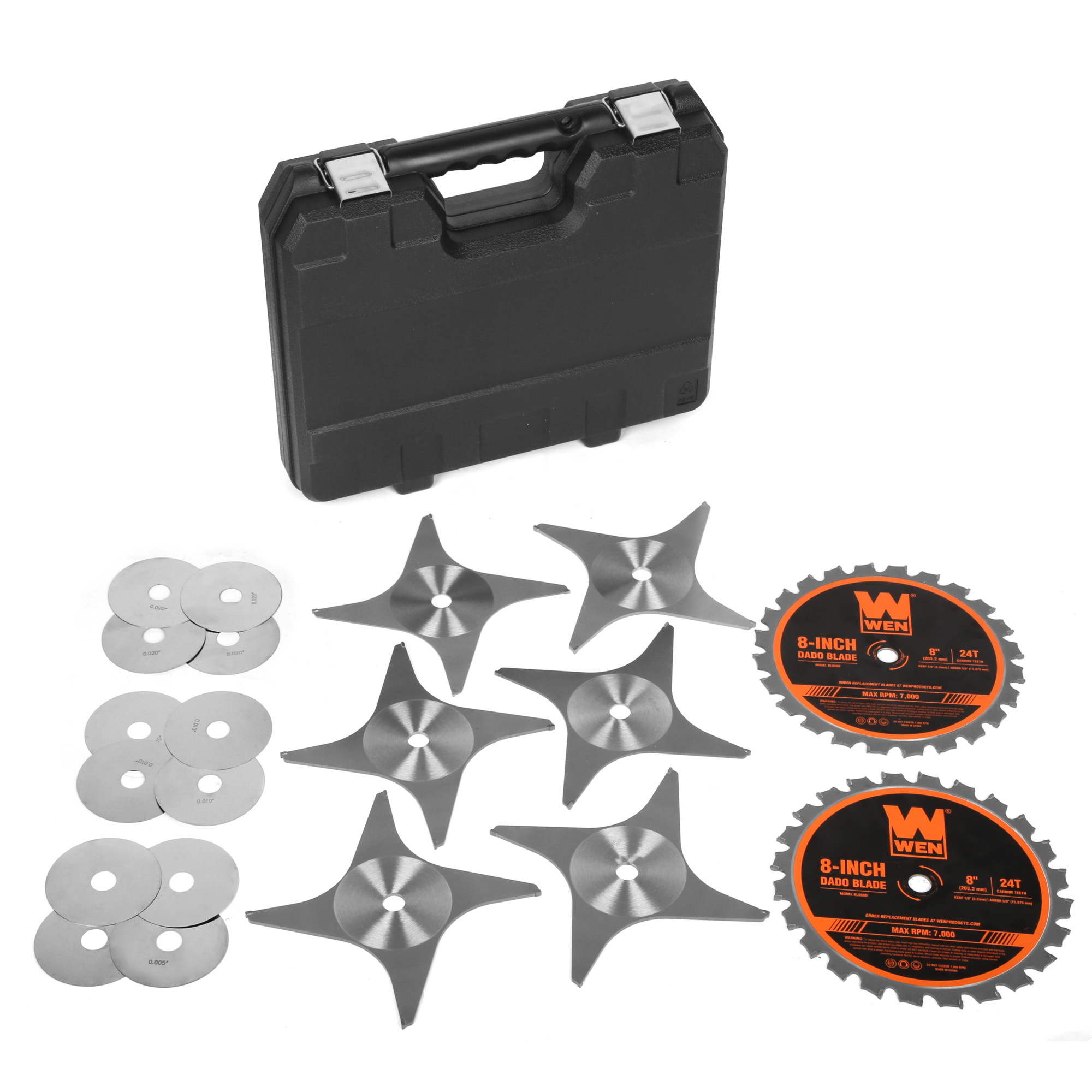 WEN Stacked Dado Blade Set - 8in. Diameter, 24-Tooth, Carbide-Tipped, 5/8in. Arbor, Model# BL088D